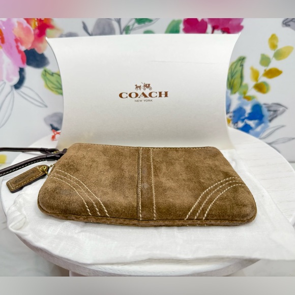 Coach Brown Suede Wristlet Clutch - Picture 4 of 4